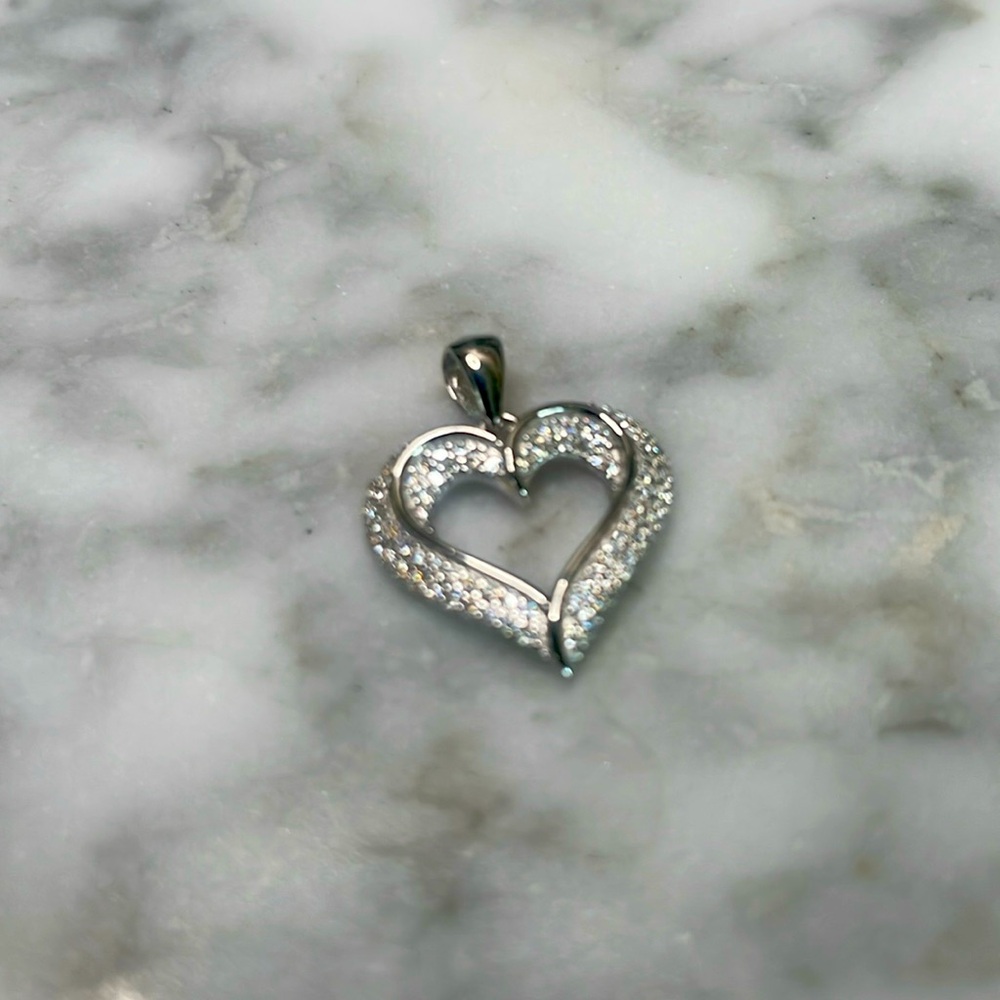 925 Moissanite Heart Pendant